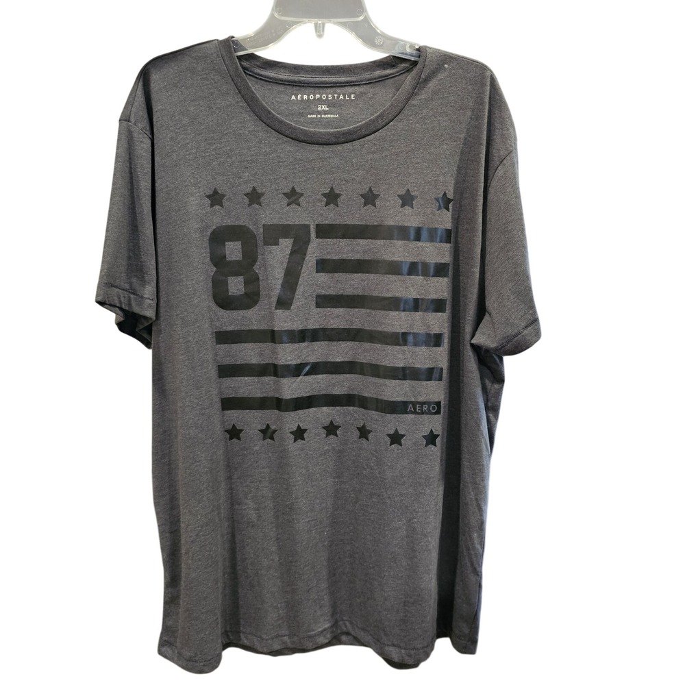Aero 87 Mens Gray Graphic 2XL T Shirt